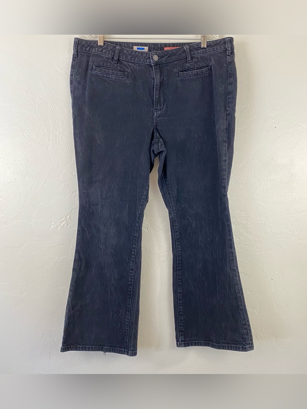 Anthropologie Pilcro Size 34 Charcoal Black Mid Waist Bell Bottom Denim Jean